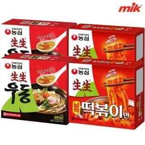 [농심] 생생우동 4봉+생생 납작 떡볶이면 4봉