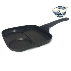 [콩심팥심]다기능 사각 계란 프라이팬 조리용 팬 3구 인덕션냄비 직화냄비