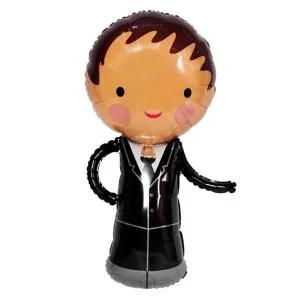 [셀러에이드]파티장식 슈퍼쉐잎은박풍선핸섬그룸 벌룬 소품 신랑