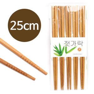 대나무 젓가락 논슬립 25cm 5벌 (일식 참치회 횟집 튀김저 스시 라면 음식점 원목 우드 긴젓가락 저분