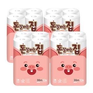 돈잘버는집 화장지 무형광 30M 12롤x4/휴지/집들이선물