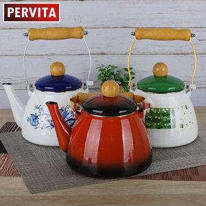 페르비타 법랑주전자 티포트 커피포트 예쁜주전자 인덕션사용 레드 쯔비벨 글뤽스블룸