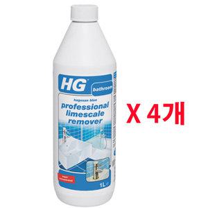 HG 초강력 라임스케일 석회제거제 1L X 4개, 욕실 화장실 청소세제 물때 찌든때 타일 청소 락스 스케일제거제