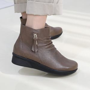 제이슈 수제화 천연소가죽 보온내피 마비스 앵클부츠 4cm