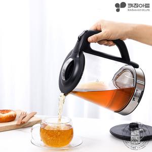 키친아트 허브 전기 포트 1.8L 블랙 KSJ-BEK18 무선 유리 커피 주전자
