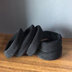 [국산]기모스판 헤어 무매듭 면링 검정 고무줄 머리끈 10개씩판매