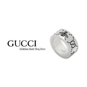 구찌 YBC728304001 GG 꿀벌 스털링 실버 와이드반지 9mm