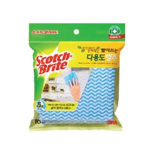 올드림 3M 스카치브라이트 위생적인 빨아쓰는 다용도 재사용 행주 10개입 세트