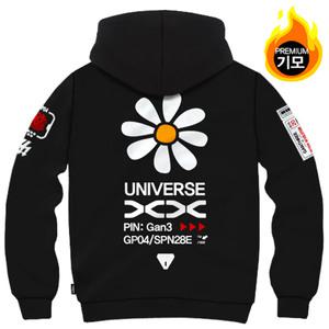 간쓰리 GP04SP 국내생산 기모 후드티 블랙