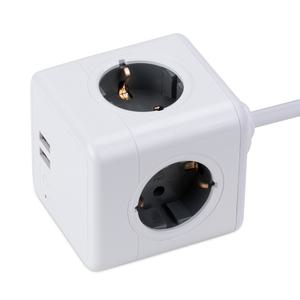 파워큐브 V2 고용량 멀티탭 4구 USB 3m 4000W 과부하 차단 예쁜 인테리어 멀티탭