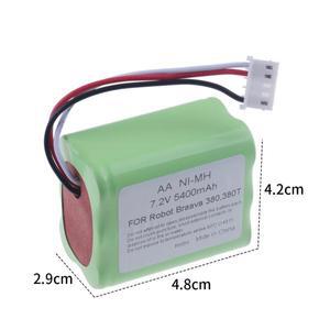 IRobot Braava 380T 민트 5200 진공 청소기용 NI-MH 배터리, 업그레이드 3000mAh 7.2V, 2 개