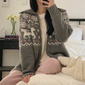 [공구우먼] [제작] 카리부 노르딕 집업 니트 가디건 79251 빅사이즈여성의류