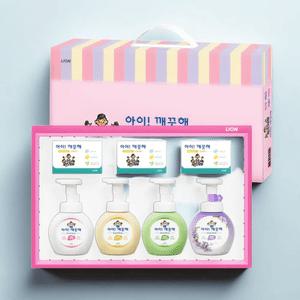 아이깨끗해-종합선물세트  손 세정제 250ml + 비누 4종 3개