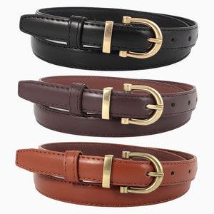 시즈올 여성용 슬림 소가죽 벨트 청바지 캐주얼 원피스 정장 심플 베이직 허리띠 혁띠 BW01