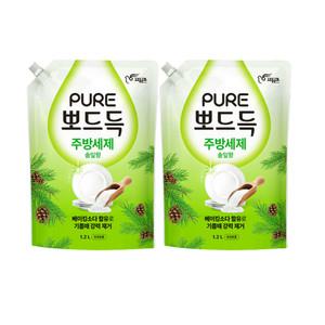 피죤 퓨어 뽀드득 주방세제 솔잎향 1.2L X2개