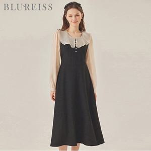 [블루레이스] 프릴배색플레어원피스_B4S1OP3181