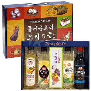 즐거운 요리5종 선물세트 장갑형 (전복간장 맛술 올리고당 식초 요리유 추석 설 명절선물 직원선물 요리세
