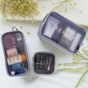 파우치 3종세트 메쉬 여행용 방수 미니가방 화장품 메이크업 이너백 휴대용 수납 클러치