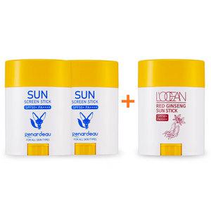 [로쎄앙 본사] [3개입] 르나르도 선스틱 SPF50+ 2개 + 홍삼 선스틱 1개