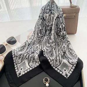 스카프 데일리 여자 사각 페이즐리 모던 패턴-WFGMAQ0