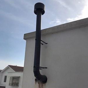 받침대 벽날로 굴뚝 난로 지름 고정 브라켓 클램프 스테인리스강 연통 브래킷 90도 10CM 파이프 연장 두꺼워진 벽난로