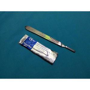 스테인리스 스틸 메스 나이프 핸들 4 20개의 멸균 수술용 블레이드 20 및 21 HTI 브랜드