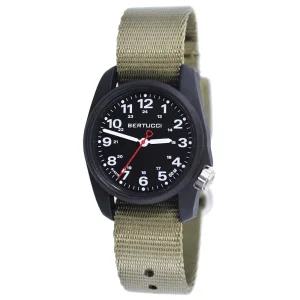 [미국수입정품] Bertucci BERTUCCI 36mm 필드 시계 - A-1R Field Comfort 블랙 다이얼, Drab Comfort-Web