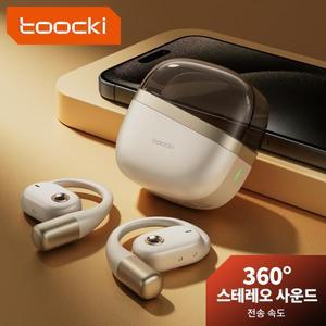 투키 OWS 무선 이어폰 세미 인이어 블루투스 5.4 3D 하이파이 스테레오 이어 클립 디자인 헤드폰 오픈형 이