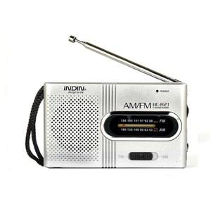 INDIN AM/FM 포켓 라디오 배터리 작동 라우드 스피커 헤드폰 잭 2AA 작동 - 실내 실외 비상시 사용에 완벽하며 선물용으로 이상적입니다