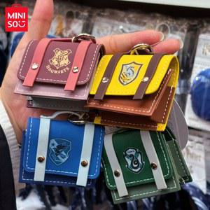 Miniso 해리 포터 시리즈 프레피 스타일 가죽 이어폰 보호 가방 휴대용 스토리지 장식 주변 생일 선물