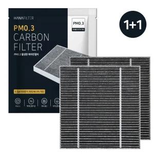 [호환] 1+1 하나필터 PM0.3 4중 프리미엄 활성탄 차량용 에어컨필터 미세먼지 냄새제거 K-01