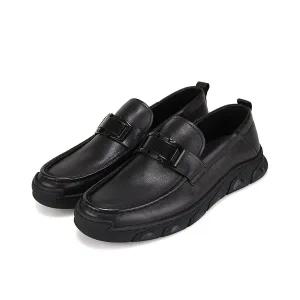 [BABARA]바바라 HOMME 소가죽 버클장식 남성로퍼 3cm_BMI104BK