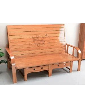 접이식 대나무 베드 휴식 침대 팔걸이 소파 마당 평상 침대 - 80x188cm 높이 32cm