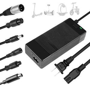 DC 5.5 * 2.1mm, 8mm/12mm 3프롱, RCA 및 3핀 XLR 플러그가 장착된 42V 2A 범용 충전기 36V 리튬 이온 배터리 GOTRAX GXL V2/나노 S3 ION/G2-G4/XR 시리즈 전원 어댑터