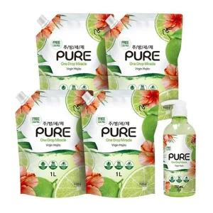 피죤 퓨어 주방세제 750ml + 1000ml 4pk 버진모히또