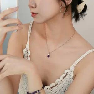 시후주얼리 실버925 2월 탄생석 자수정목걸이 NS066N 2월탄생석 드라마여배우목걸이