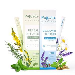 Herbal Diffuser Duo with Mullein, Melatonin & More Night & Day Relax Duo for Fresh Breath & Calm Sleep Support - 600 Uses Per Stick