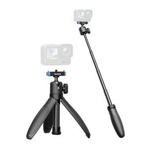 TELESIN 40cm/15.7인치 미니 셀카봉 삼각대, Gopro 13 액션 카메라 호환, 마그네틱 퀵 릴리스 셀카 핸들 그립, 360 조절 가능한 휴대용 연장 모노포드로 비디오 액세서리 촬영 가능
