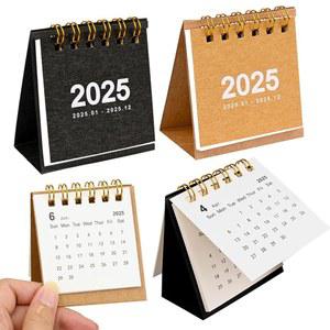 2팩 미니 책상 캘린더 2025, 소형 스탠딩 플립 데스크톱 2025년 1월부터 12월까지 일일 일정 학교 사무용품을 위한 월간