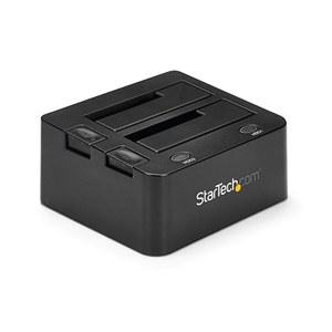 StarTech.com 듀얼 베이 USB 3.0에서 SATA 하드 드라이브 도킹 스테이션, 독, 외장 2.5/3.5인치 I/III/III, SSD/HDD 핫 스왑 베이, 탑 로딩(SDOCK2U33), 블랙