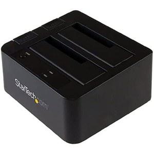 StarTech.com 듀얼 베이 USB 3.1-SATA 하드 드라이브 도킹 스테이션, 3.1(10Gbps), 외장 2.5/3.5인치 SATA I/III/III, SSD/HDD 핫 스왑 베이, 탑 로딩(SDOCK2U313)