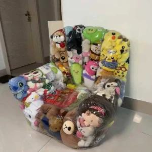 인형 투명 쇼파 의자 에어빈백 투명소파 공기 소파 수납