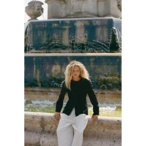 [정품] 자라 셔츠 데일리 남방 데이트룩 출근룩 ZARA 숄더 패드 타이트핏 블레이저 - 블랙