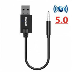 블루투스 5.0 오디오 리시버 자동차 키트  3.5mm 잭  AUX 스테레오 음악  USB 동글  스피커 앰프용 무선 어