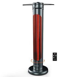 써모메이트 전기 파티오 히터, 1500W IP65 실외/실내 적외선 리모컨, 8가지 난방 레벨 8시간 타이머 및 진동, 차고 뒷마당 레스토랑을 위한 팁오버 보호 기능 제공