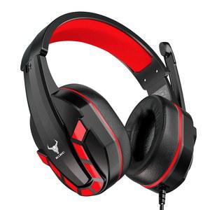 Xbox One, PS5, PC, 휴대폰 및 노트북용 마이크가 장착된 Kikc PS4 게이밍 헤드셋, 어린이용 소프트 이어머프가 제어 가능한 볼륨 헤드폰(빨간색)