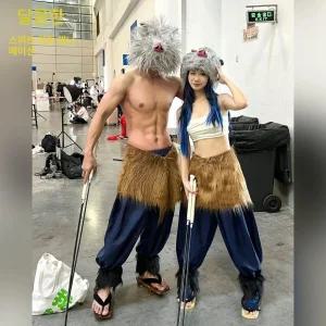귀멸의 칼날 이노스케 의상 코스프레 코스튬 돼지 머리 할로윈 축제 파티 남녀 공용