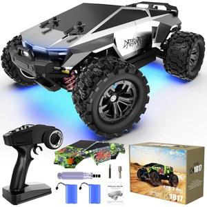 1:18 전 지형 고속 RC카, 2.4GHz 리모컨이 장착된 40KPH 4WD 전기차, 2개의 충전식 배터리가 4X4 방수 오프로드 몬스터 트럭, 소년 8명을 위한 60분 런타임+