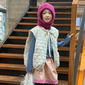 [베이비맥스] 스트링 리본 도트 퀼팅 조끼 R15501