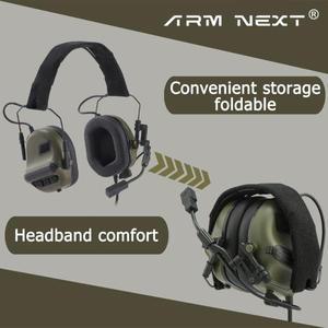 ARM NEXT F10 사냥 or 사격 능동형 소음 차단 헤드폰 장착 34dB 청력 보호 전술 귀마개 이어폰